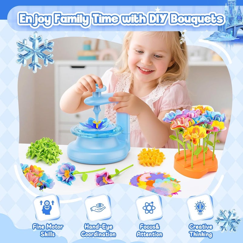 cosone Fabric Flower Bouquets Toys, Arts and Crafts Kits for Kids Age 3-12, Valentines Day Gift, Ideal Gifts for Preschool Girls, Educational Handmade Frozen Toy for Girls Ages 3 4 5 6 7 8 9 - Image 4